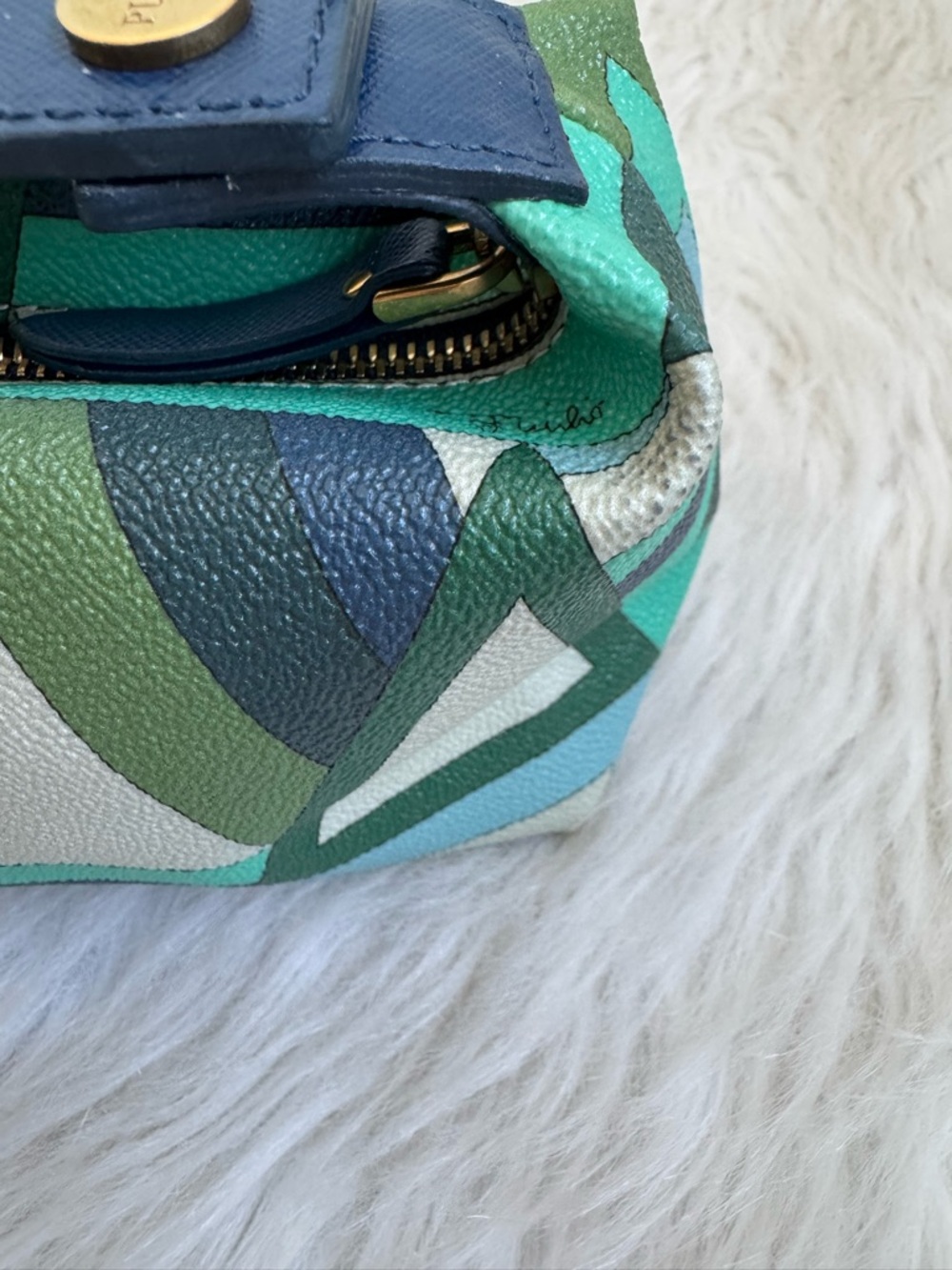 Authentic green leather Emilio Pucci mini pouch bag - Picture 9 of 9